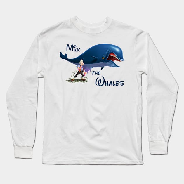 Milk the Whales Long Sleeve T-Shirt by cseguritanart